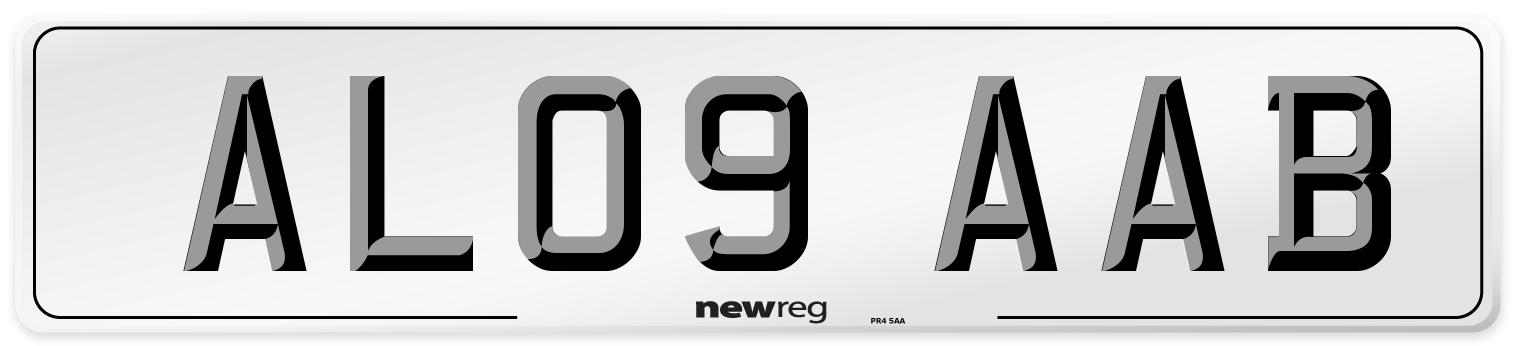 AL09 AAB Number Plate from New Reg